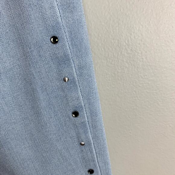 Levi's Studded 721 High Rise Skinny Jeans Raw Hem Light Wash 26 W26 L30 - Picture 6 of 10